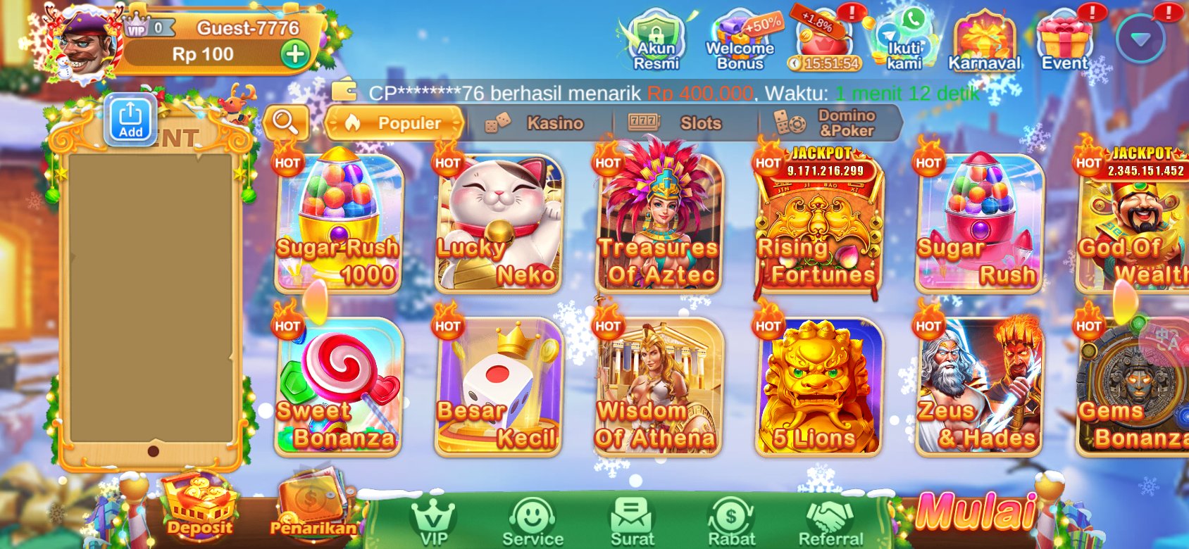 Permainan slot terbaik dengan jackpot hingga miliaran di K3K3 2 4 2853 I.